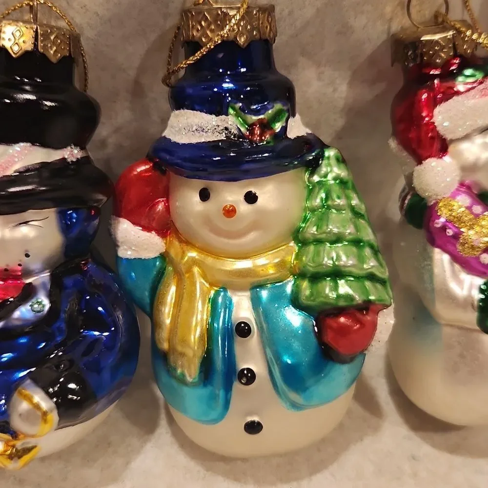 Snowman Christmas Ornaments Set of 4